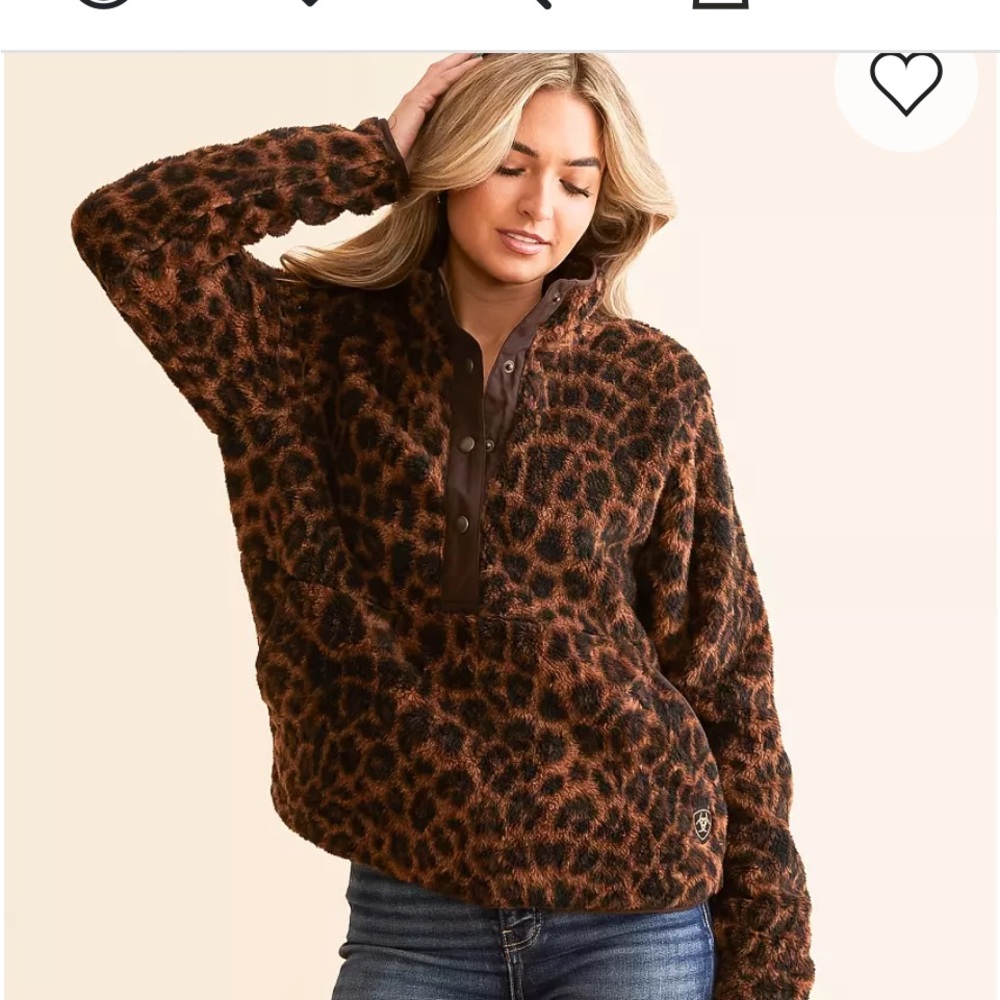 Leopard Print Fleece Pullover